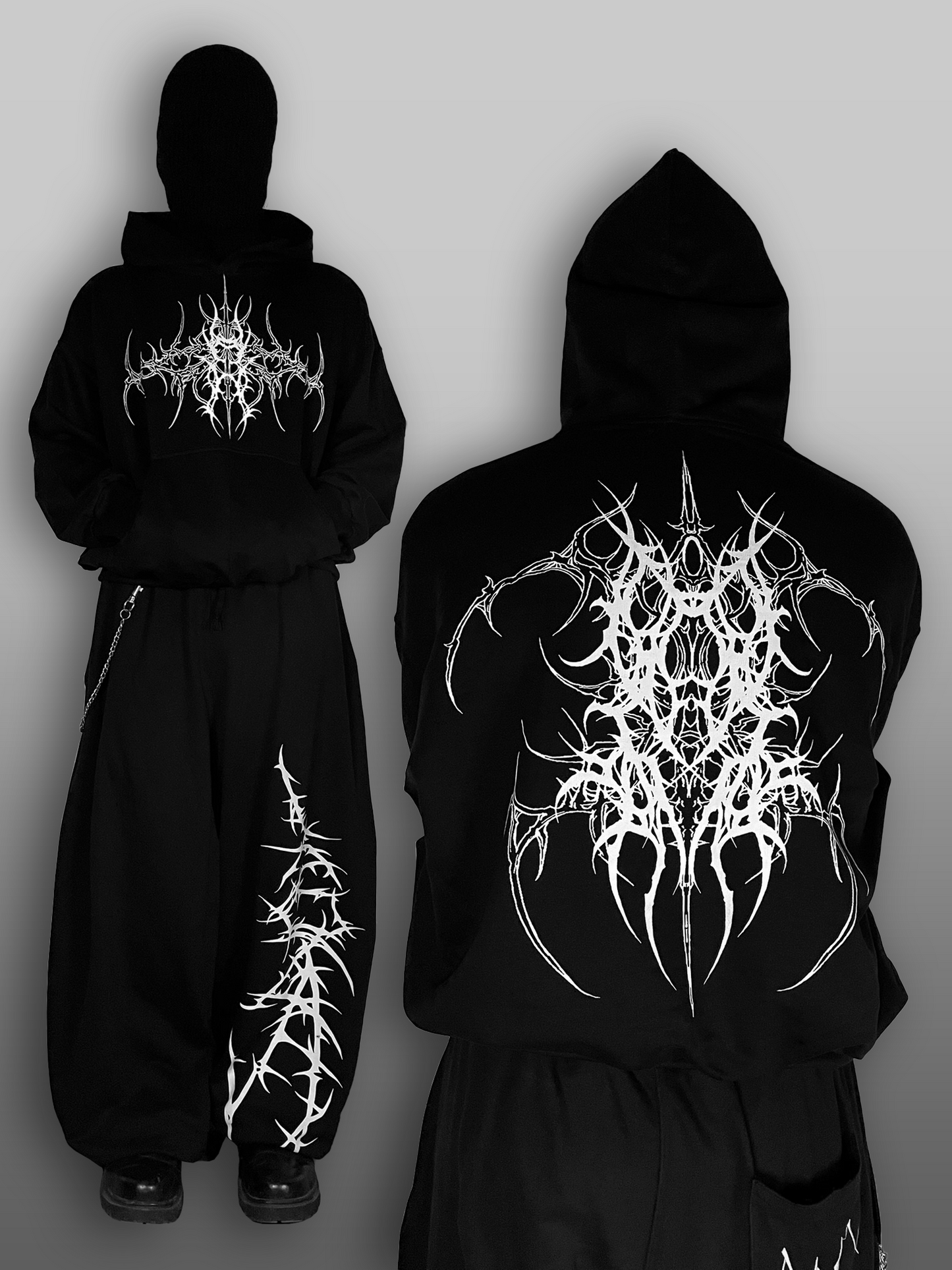CONJUNTO COLOR NEGRO | FT. HOODIE INFERNAL INK