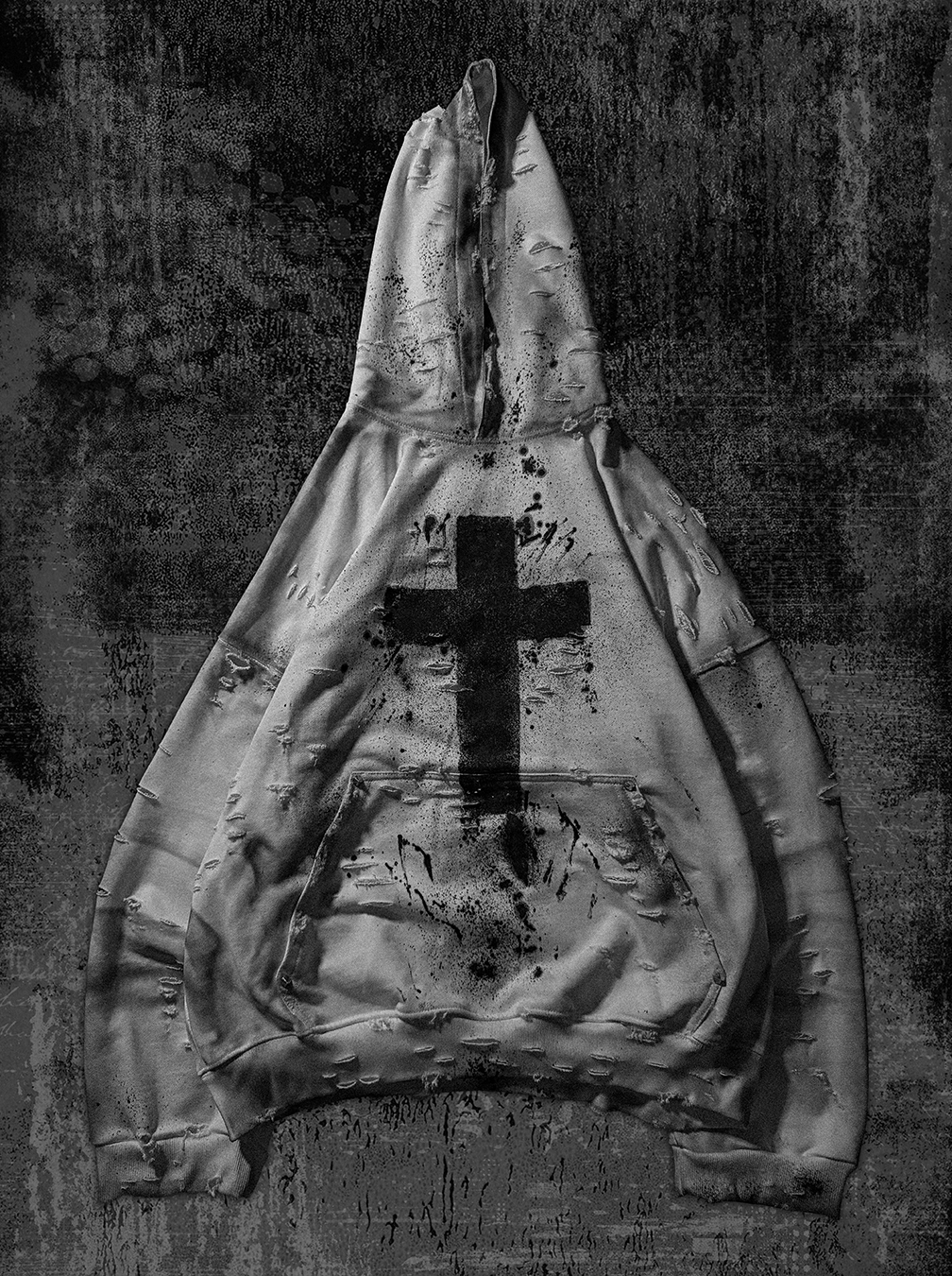 DISTRESSED CRUCIFIED HOODIE