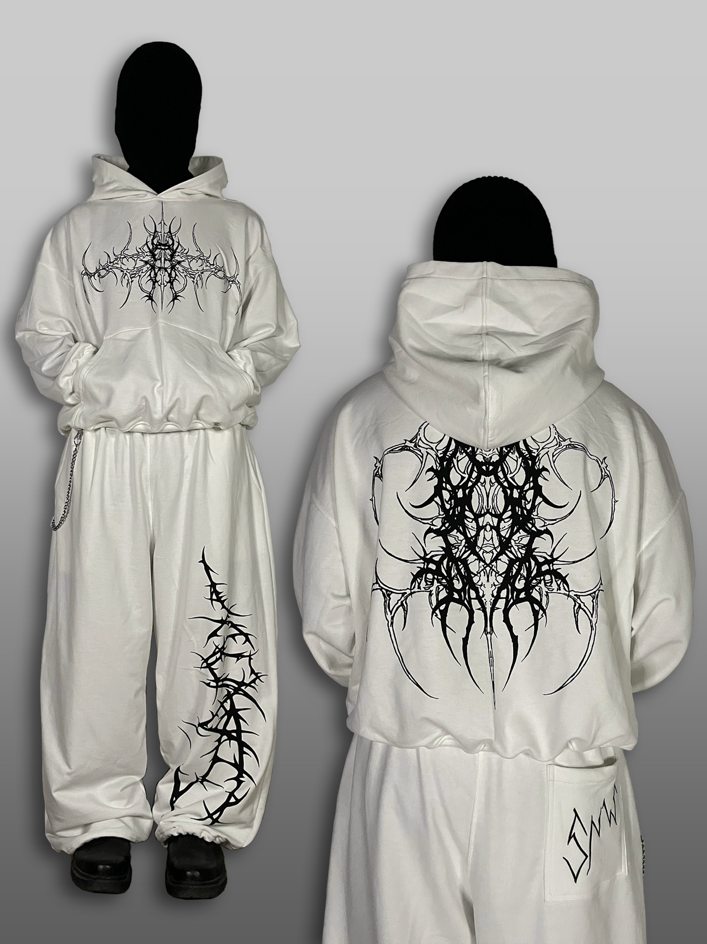 CONJUNTO COLOR PERLA | FT. HOODIE INFERNAL INK