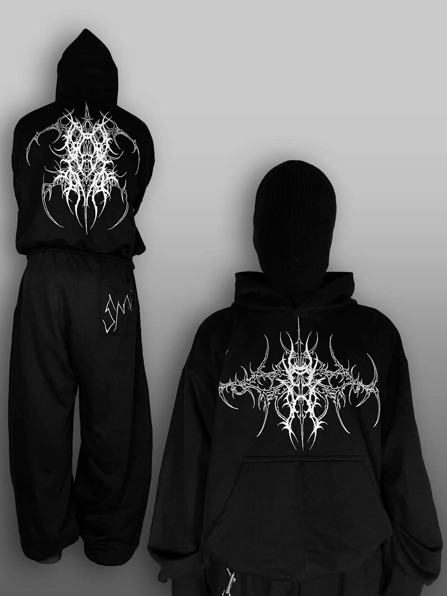 CONJUNTO COLOR NEGRO | FT. HOODIE INFERNAL INK