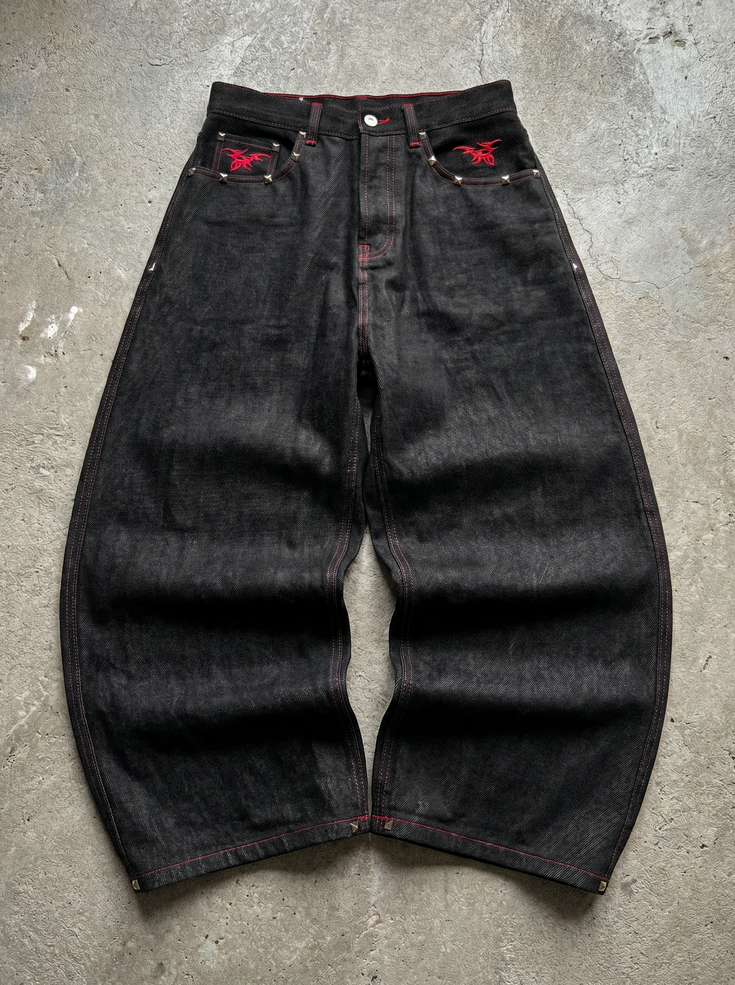 STATIC RAW DENIM 01 — BLACK/RED