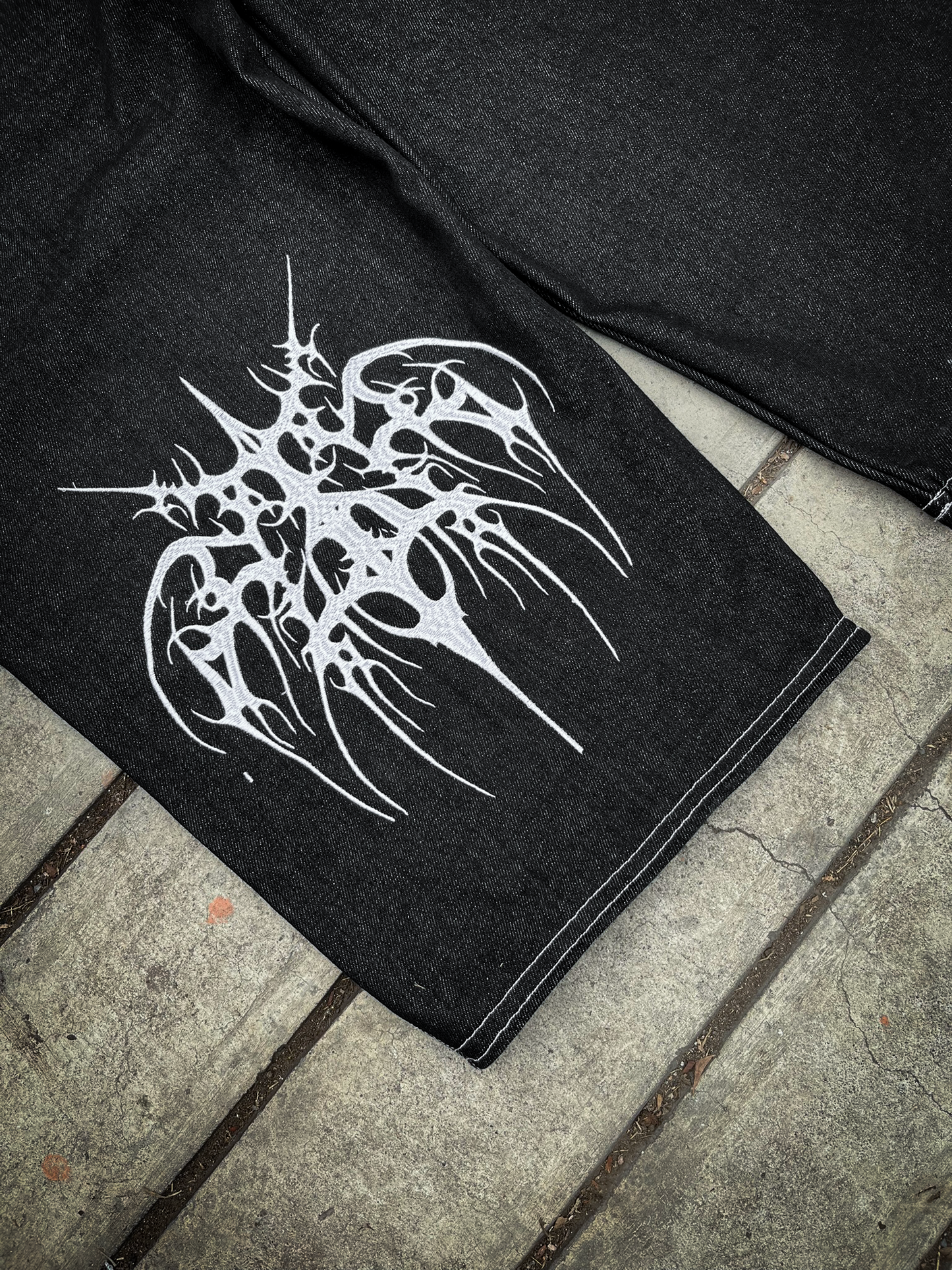 Baggy Jean "RAW - DOUBLE KNEE BLACK"