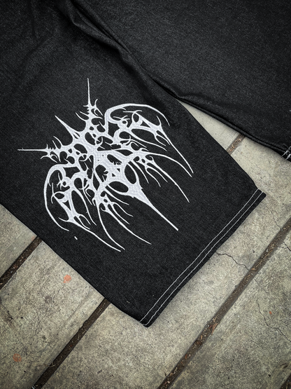 Baggy Jean "RAW - DOUBLE KNEE BLACK"