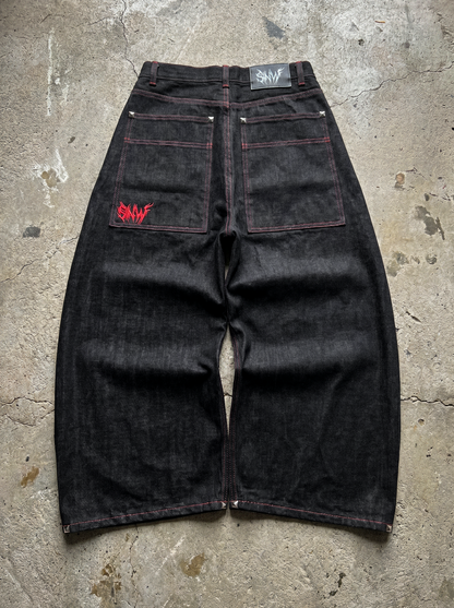 STATIC RAW DENIM 01 — BLACK/RED