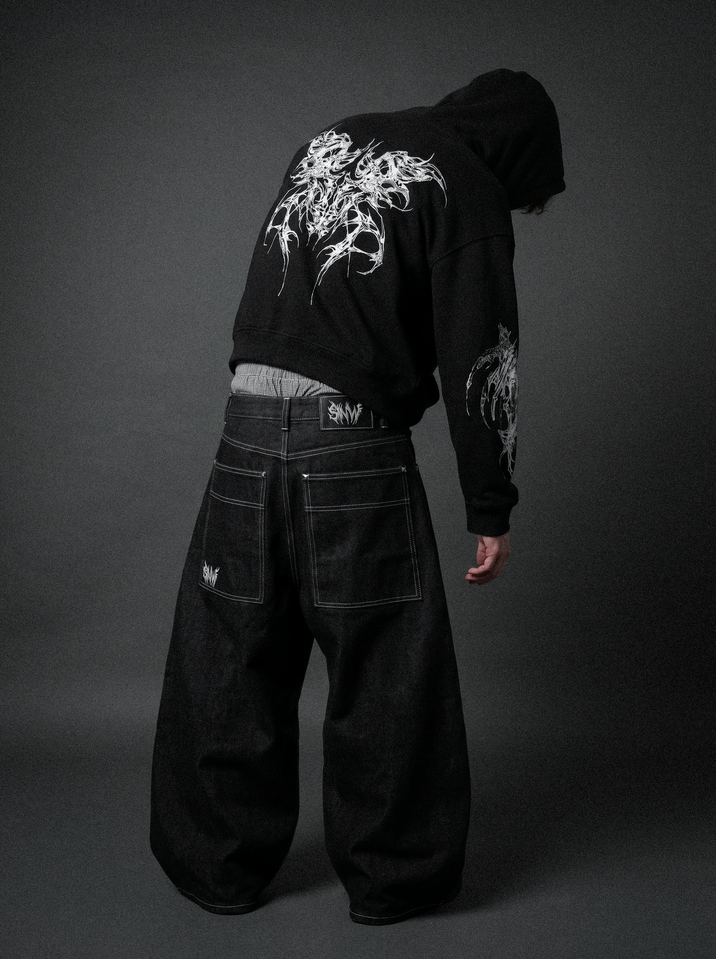 STATIC RAW DENIM 02 — BLACK/WHITE