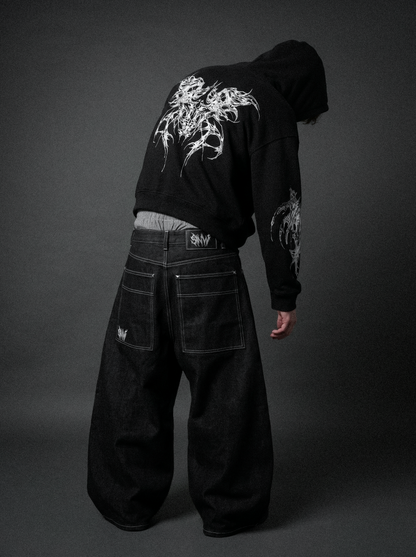STATIC RAW DENIM 02 — BLACK/WHITE