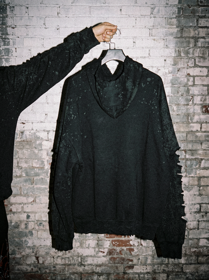 Hoodie Distresse Black Washed