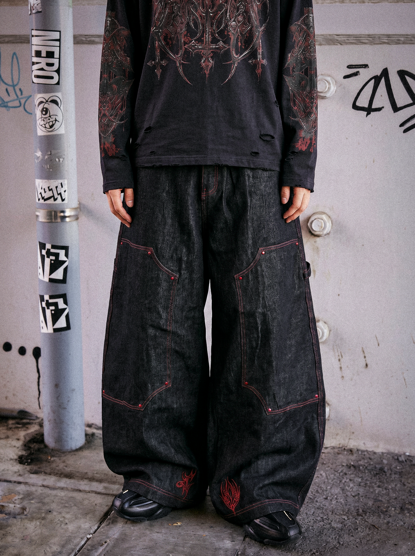 Carpenter Tribal Red Raw Denim