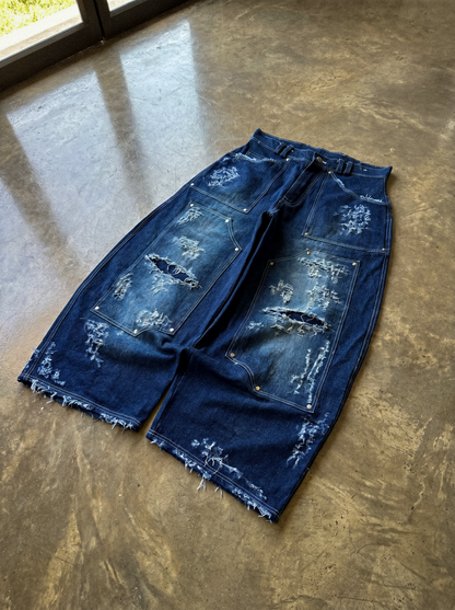 Carpenter Distresse Raw Denim Indigo