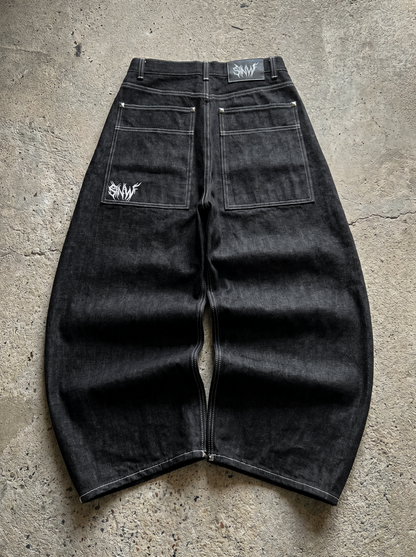 STATIC RAW DENIM 02 — BLACK/WHITE