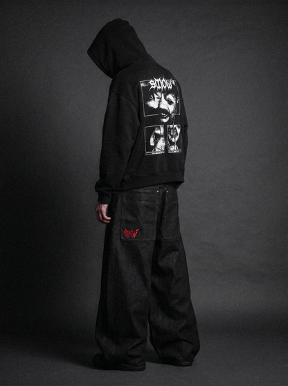 STATIC RAW DENIM 01 — BLACK/RED