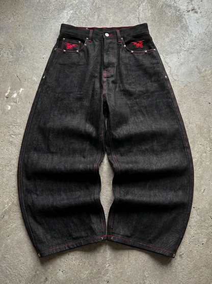 STATIC RAW DENIM 01 — BLACK/RED