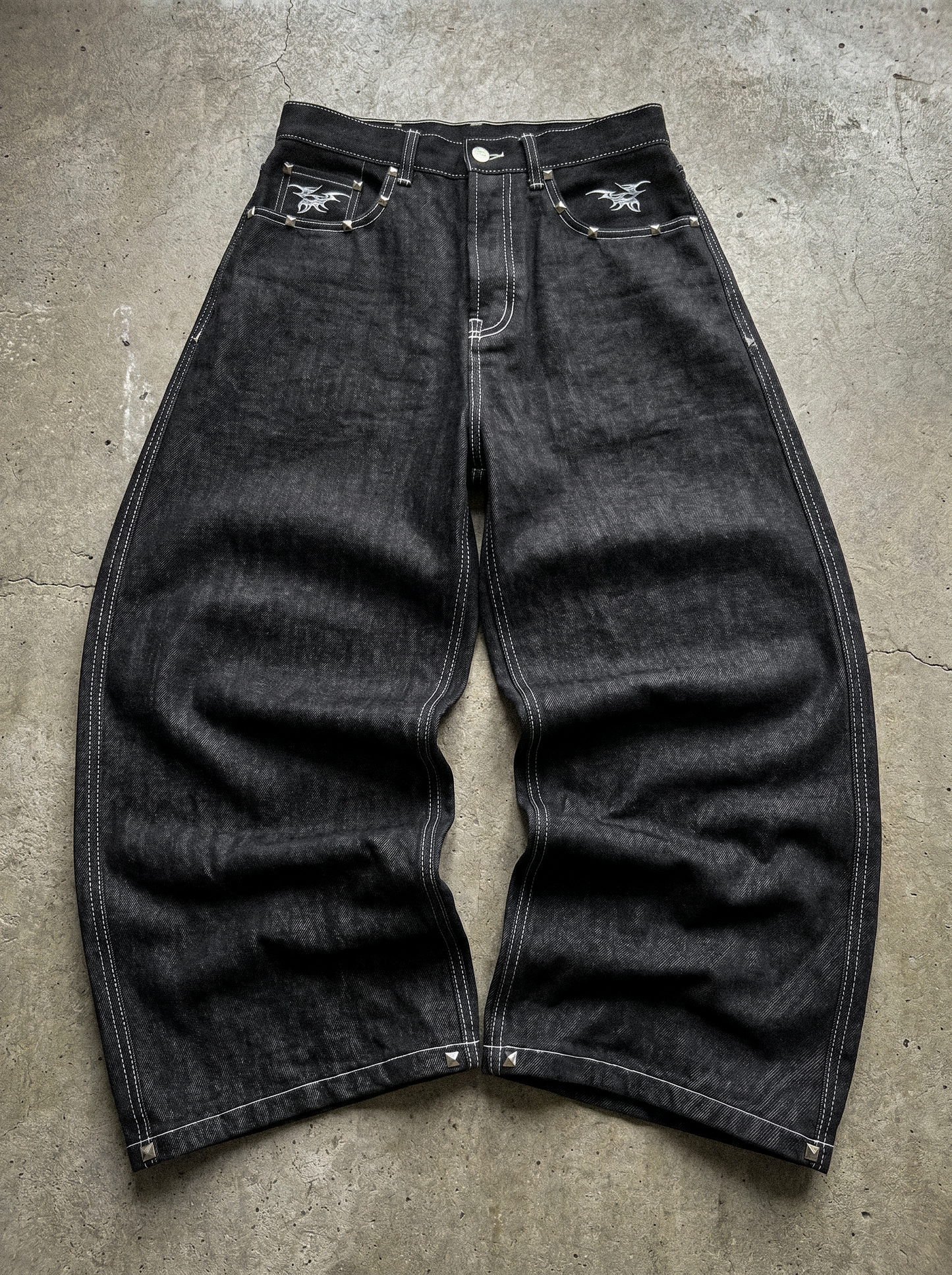 STATIC RAW DENIM 02 — BLACK/WHITE