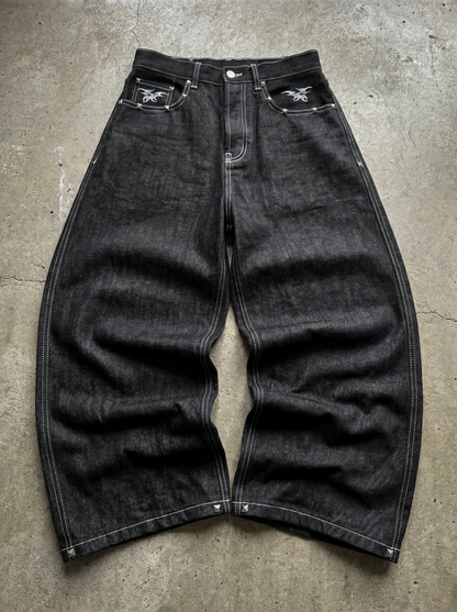 STATIC RAW DENIM 02 — BLACK/WHITE