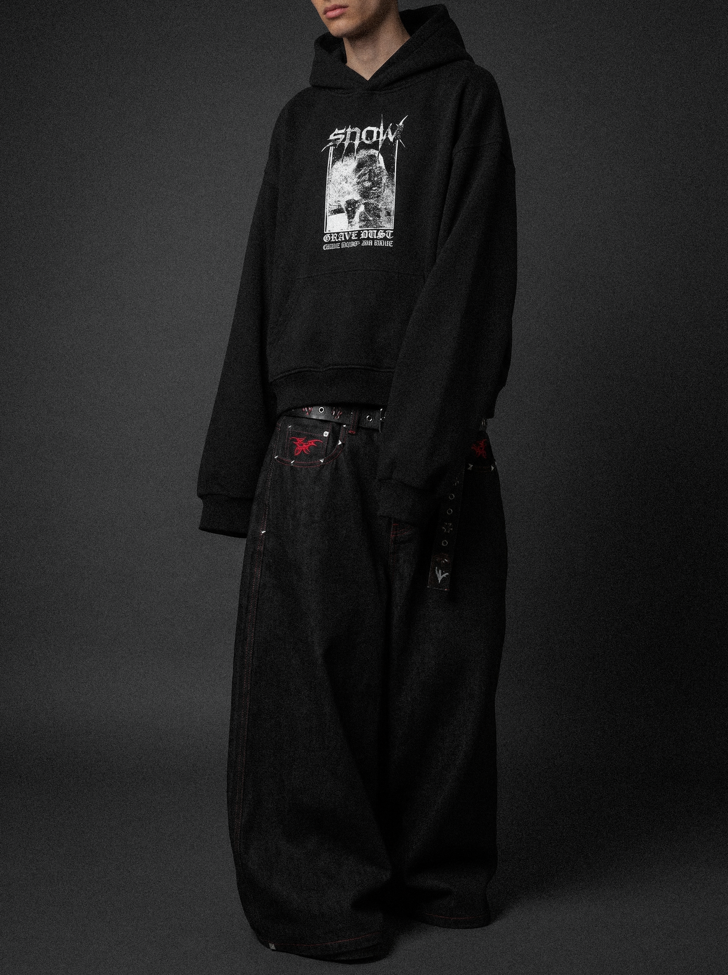 STATIC RAW DENIM 01 — BLACK/RED