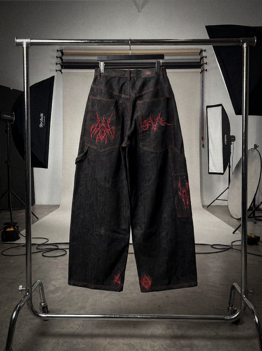 Carpenter Tribal Red Raw Denim