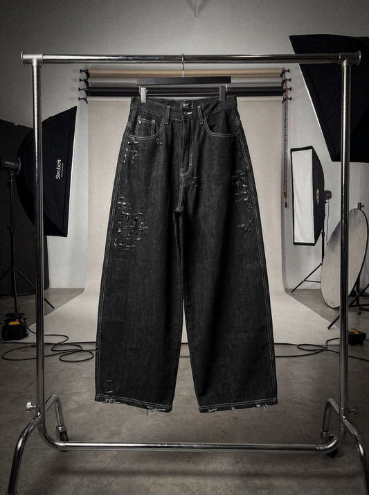 Destroyed Raw Denim