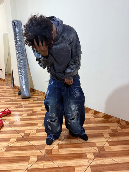 Hoodie Distresse Washed