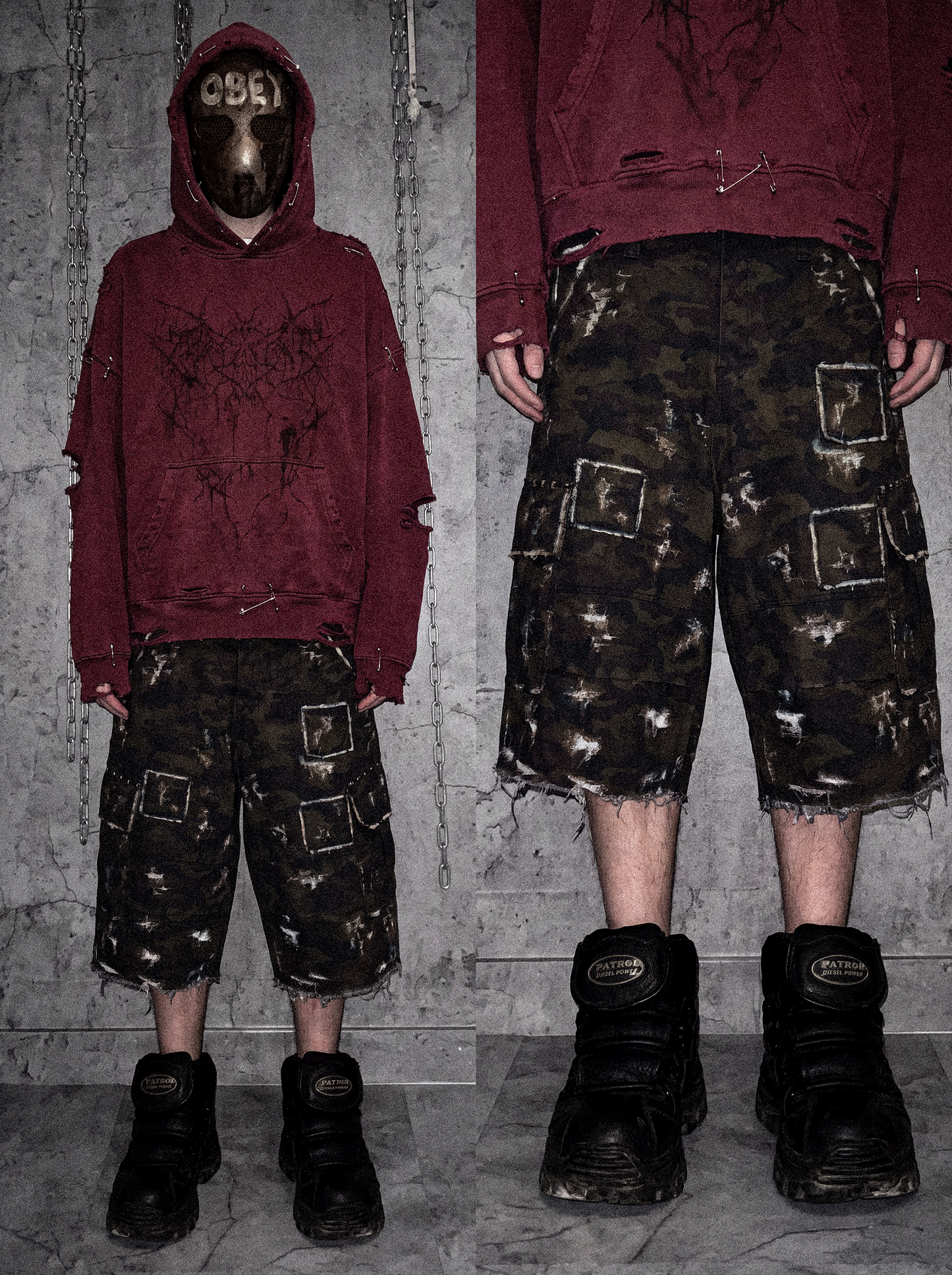 DISTRESSE WASHED HOODIE