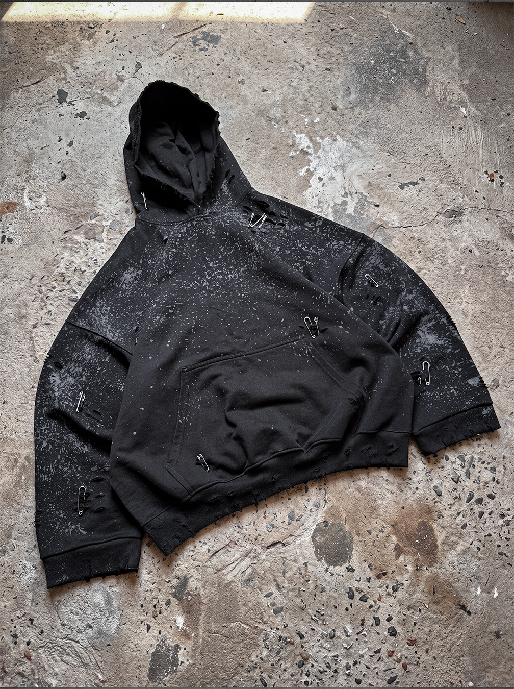 Hoodie Distresse Black